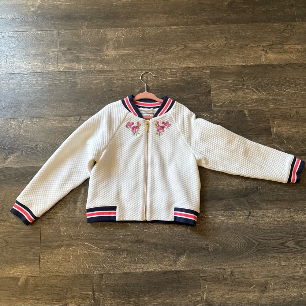 Janie & Jack White Bomber - Kids 5-6